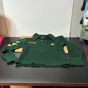 Wolf Cubs 1967 Vintage Collectable Kids Long-Sleeve Polo Top with Patch Details